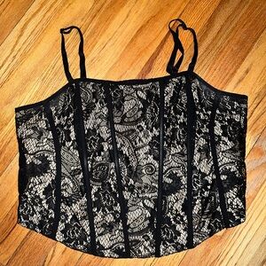 Torrid Black Lace Overlay Top